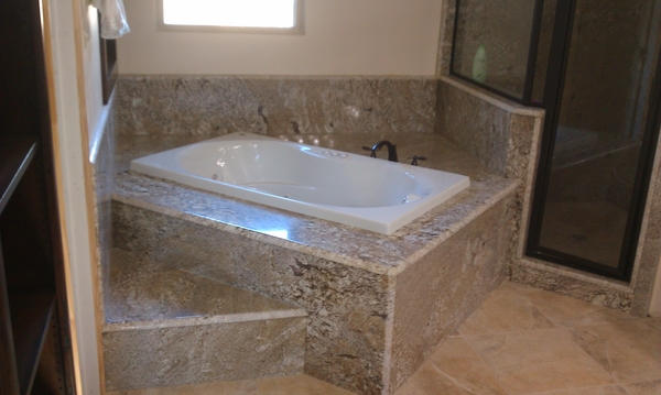 Bathroom marble bathtub